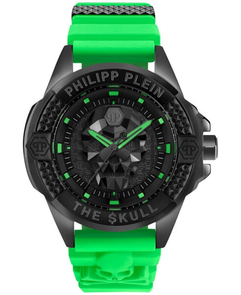 Men's The Skull Green Silicone Strap Watch 44mm