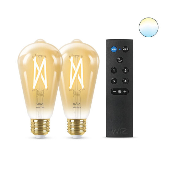 Smart Light bulb Wiz ST64 E27 50 W Multicolour Golden 7 W 640 lm (2 Units)