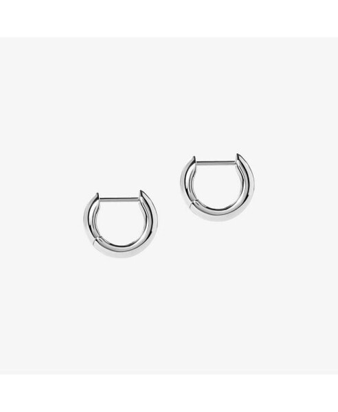 Bold Huggie Hoops - Giulia Silver