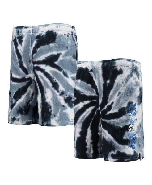 Big Boys Navy Dallas Mavericks Santa Monica Tie-Dye Shorts