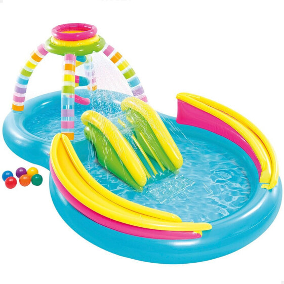 INTEX Inflatable Pool Rainbow Games With Slide 2.95x1.91x1.09 cm 206L