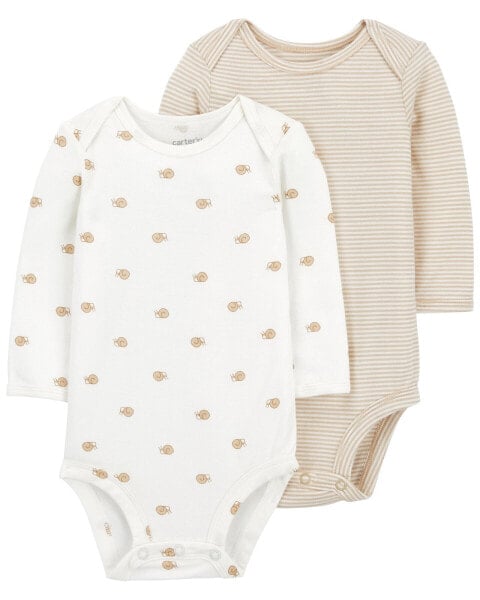 Baby 2-Pack PurelySoft Long-Sleeve Bodysuits 18M