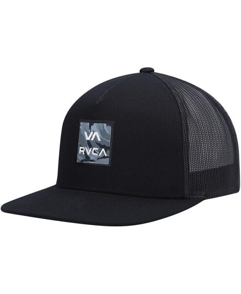 Men's Black Wordmark VA ATW Print Trucker Snapback Hat
