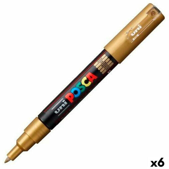 Ручки фломастеры POSCA PC-1M Золотые (6 штук)