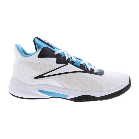 Reebok More Buckets Mens White Synthetic Lace Up Athletic Basketball Shoes