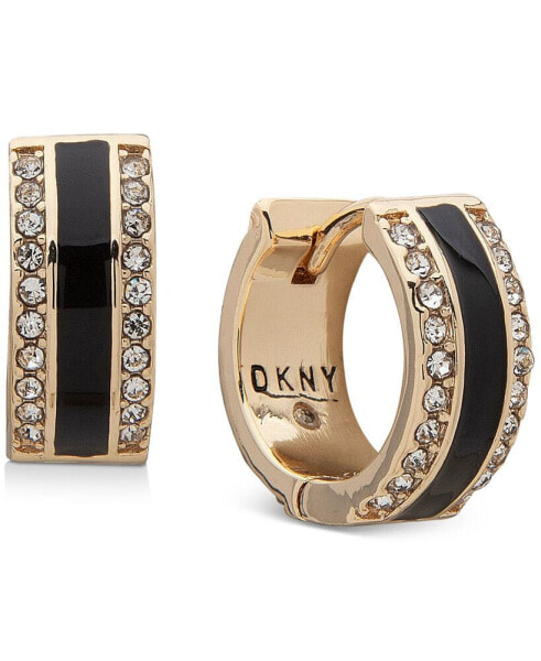 Серьги DKNY Gold-Tone Pavé & Color Hoop