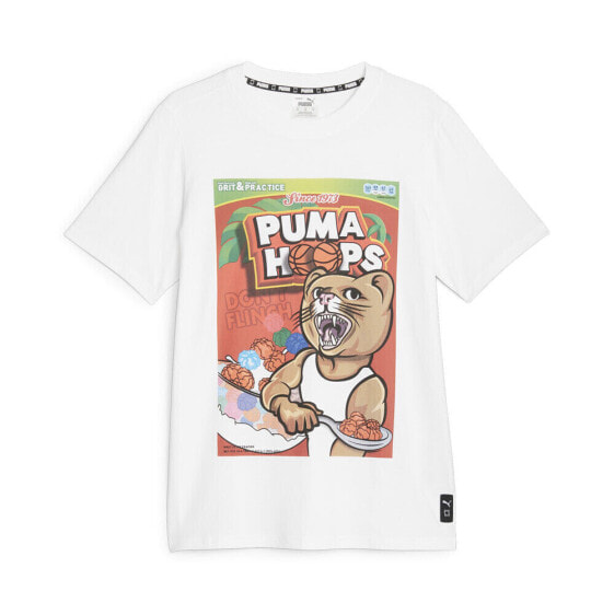 Puma Dylan Cereal Box Graphic Crew Neck Short Sleeve T-Shirt Mens White Casual T