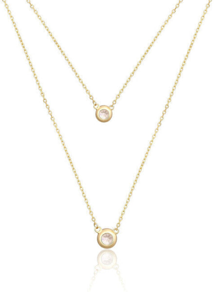 Elegant double gold plated necklace SVLN0474SH2GO45