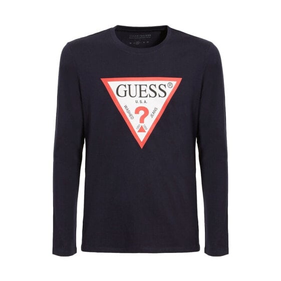 Серый лонгслив Guess Original Logo