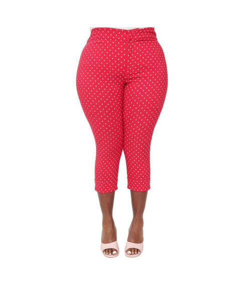 Plus Size Kitschy Shaped Pocket Smarty Pants Capris