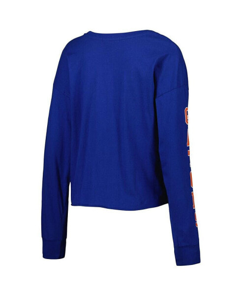 Women's Royal Florida Gators Parkway II Cropped Long Sleeve T-shirt