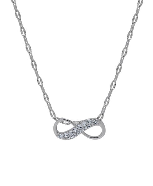 Silver-Plated Cubic Zirconia Infinity Pendant Necklace