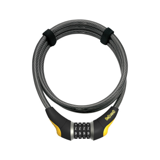 OnGuard Akita Resettable Combo Cable Lock: 6' x 10mm, Gray/Black/Yellow