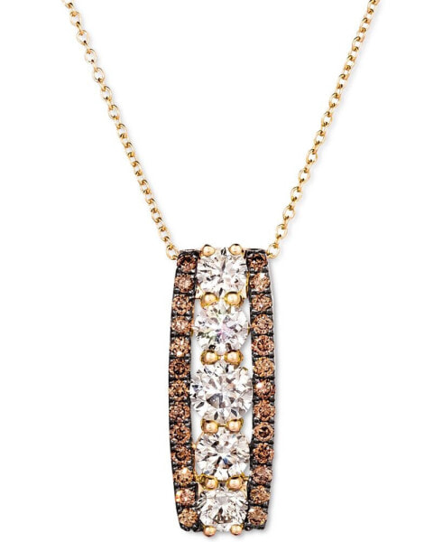 Le Vian chocolate Diamond (1/2 ct. t.w.) & Nude Diamond (1-1/2 ct. t.w.) Vertical Bar 18" Pendant Necklace in 14k Rose, Yellow or White Gold