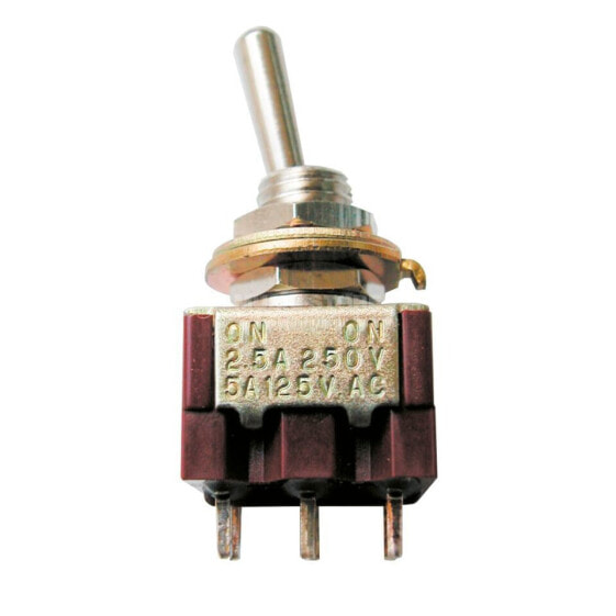 Göldo EL11C Mini-Switch with Round Lever 2x On-On (Nickel)