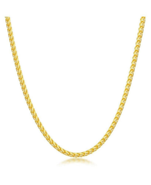 Diamond cut Franco Chain 2.5mm Sterling Silver or Gold Plated Over Sterling Silver 18" Necklace