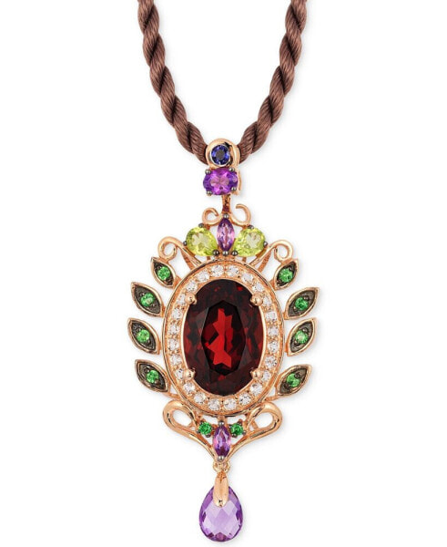 Crazy Collection® Garnet (5-1/3 ct. t.w) and Multi-Stone (1-3/4) Pendant in 14k Rose Gold