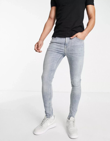 Topman super spray on jeans in light wash tint