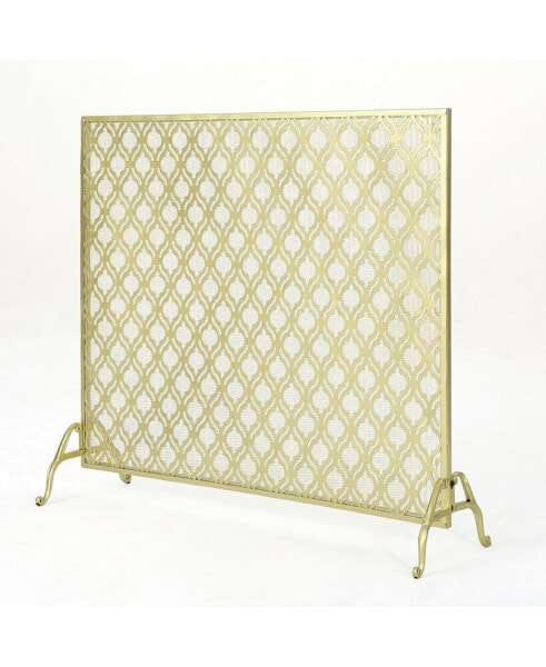 Ellias Single Panel Gold Iron Fire Screen