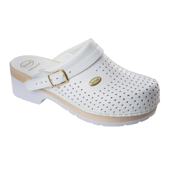 Белые деревянные сабо для женщин Scholl Clog White