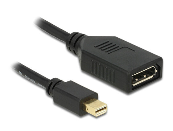 Delock 65554 - 0.21 m - Mini DisplayPort - DisplayPort - Male - Female - 2560 x 1600 pixels