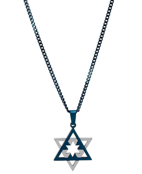 Men's Star of David 24" Pendant Necklace in Stainless Steel