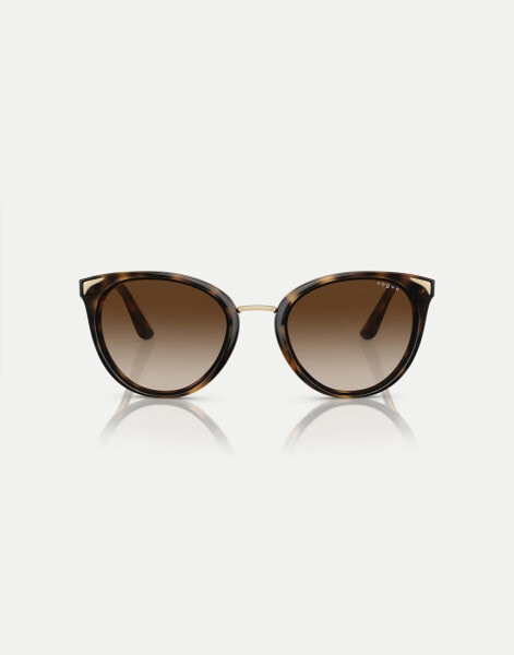 Vogue eyewear vo5230s butterfly sunglasses iwith brown lens in dark Havana