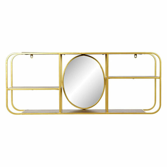 Настенное зеркало DKD Home Decor Зеркало Позолоченный Металл Деревянный Коричневый (100 x 18 x 40 cm)