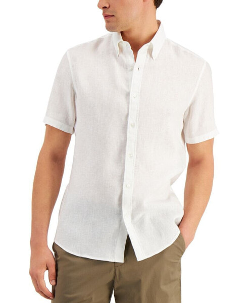 Men's Slim-Fit Yarn-Dyed Linen Shirt