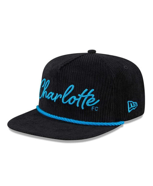 Men's Black Charlotte FC Corduroy Golfer Adjustable Hat