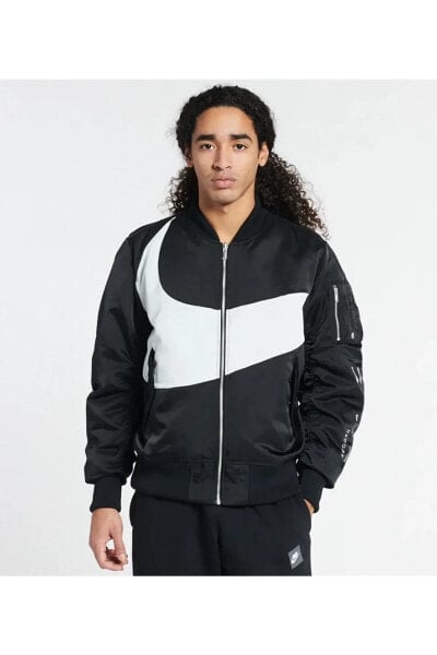 Куртка спортивная Nike Sportswear Swoosh Therma-fit Synthetic-fill Reversible Bomber Full-zip Erkek Mont Dd6055-010