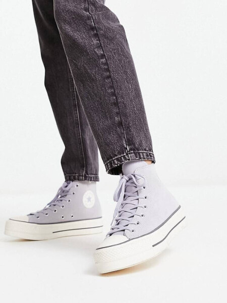 Converse Chuck Taylor All Star Lift Cosy Utility sneakers in gravel 