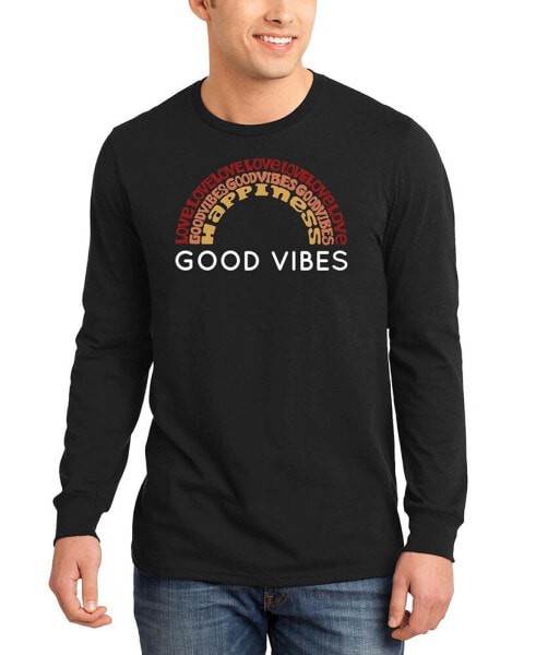 Men's Good Vibes Word Art Long Sleeve T-shirt