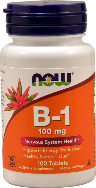Витамин B1 NOW B-1, 100 мг, 100 таблеток