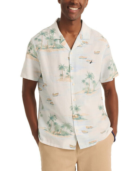 Рубашка мужская Nautica с коротким рукавом и тропическим принтом