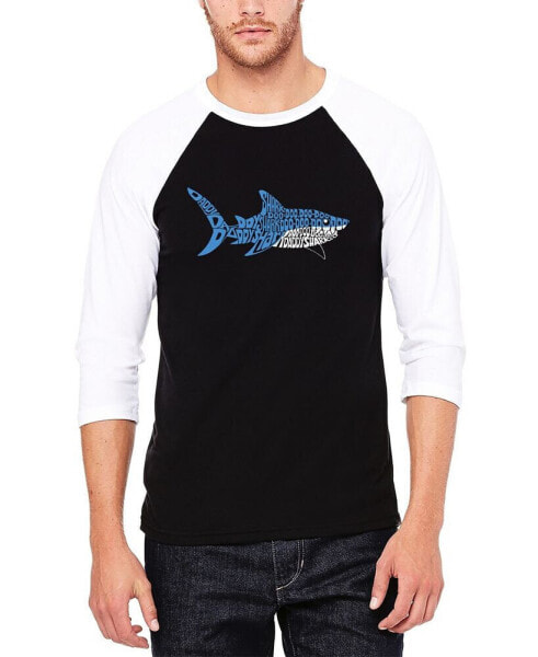 Men's Daddy Shark Raglan Baseball Word Art T-shirt