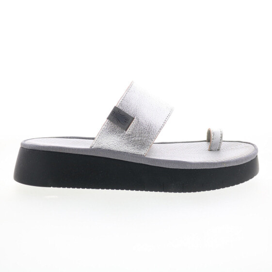 Fly London Chev CHEV316FLY-006 Womens Gray Leather Slides Sandals Shoes 35