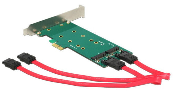 Delock 2x 67-pin M.2 key B - 2x SATA 7-pin - PCIe - SATA - Low-profile - PCIe 1.1 - PC - 0.5 m