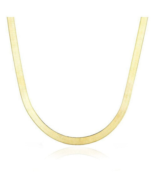 Large Herringbone Necklace 14K Gold