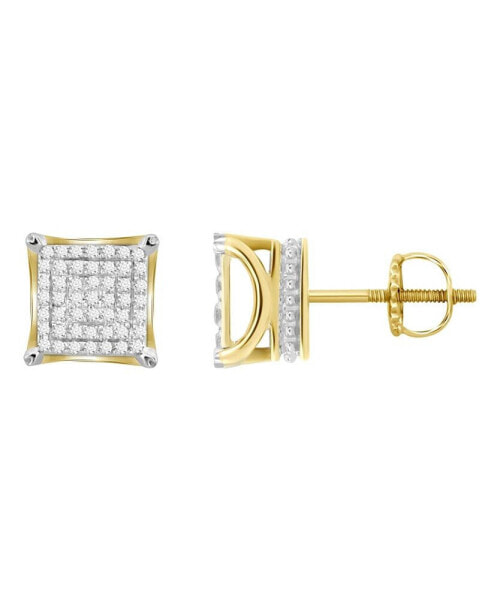 Men's Diamond (1/4 ct.t.w.) Square Earring Set in 10k Yellow Gold