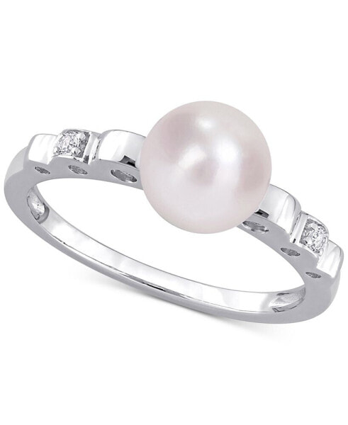 Кольцо Macy's Cultured Freshwater Pearl & Lab-Created White Sapphire R343.