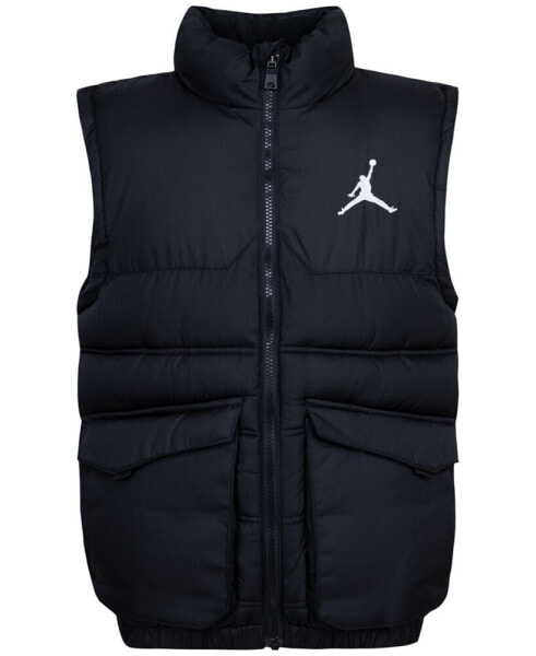 Big Boys Logo Fleece-Lined Faux-Down Puffer Vest