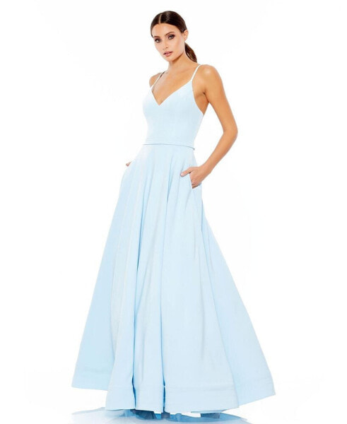 Women's Ieena Classic A-Line V-Neck Ballgown