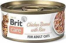Влажный корм для кошек Brit Care, кусочки с лососем, 85 г