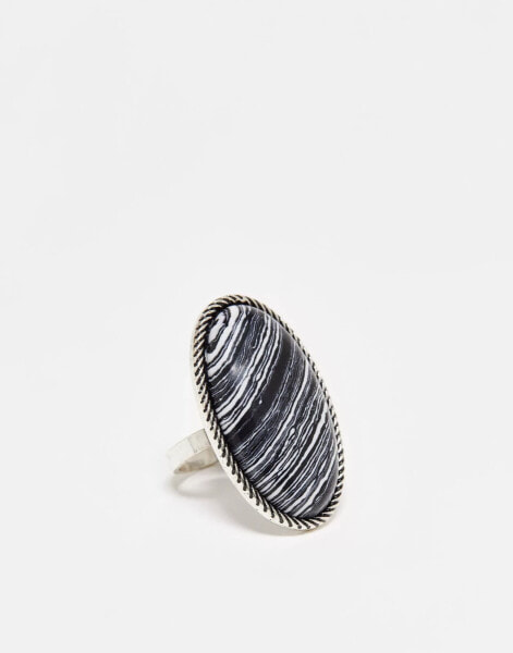 Reclaimed Vintage faux striped agate ring