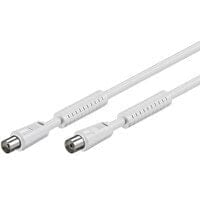 Wentronic Goobay Antenna Cable with Ferrite (80 dB), Double Shielded, 7.5 m, Coaxial, Coaxial, White