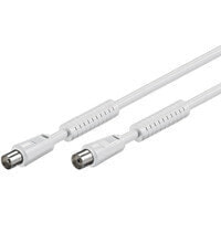 Wentronic Antenna Cable with Ferrite (80 dB) - Double Shielded - 7.5 m - Coaxial - Coaxial - White