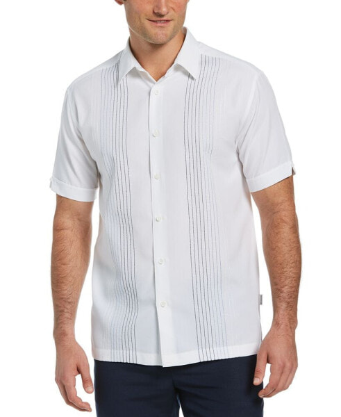 Men's Big & Tall Ombre Embroidered Stripe Short Sleeve Shirt