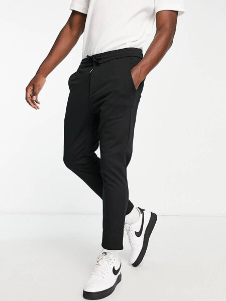 Only & Sons tapered smart trouser in black 