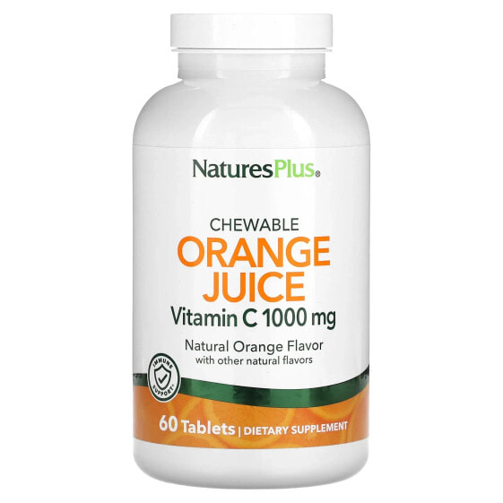 Витамин C НaturesPlus Жевательные таблетки с натуральным апельсиновым соком, 1 000 мг, 60 штук